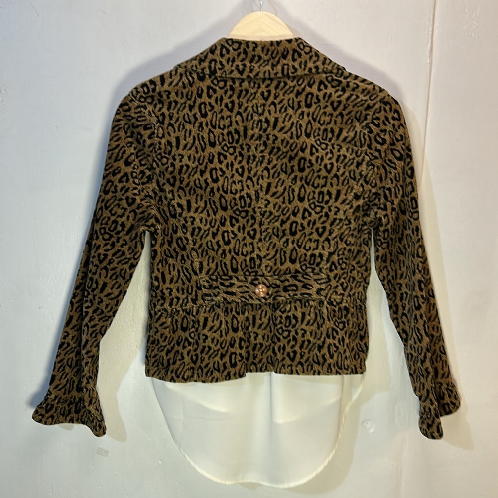KIKIT jeans Cropped Corduroy Peplum Leopard Adorable Jacket -M-#0049 - Picture 2 of 13